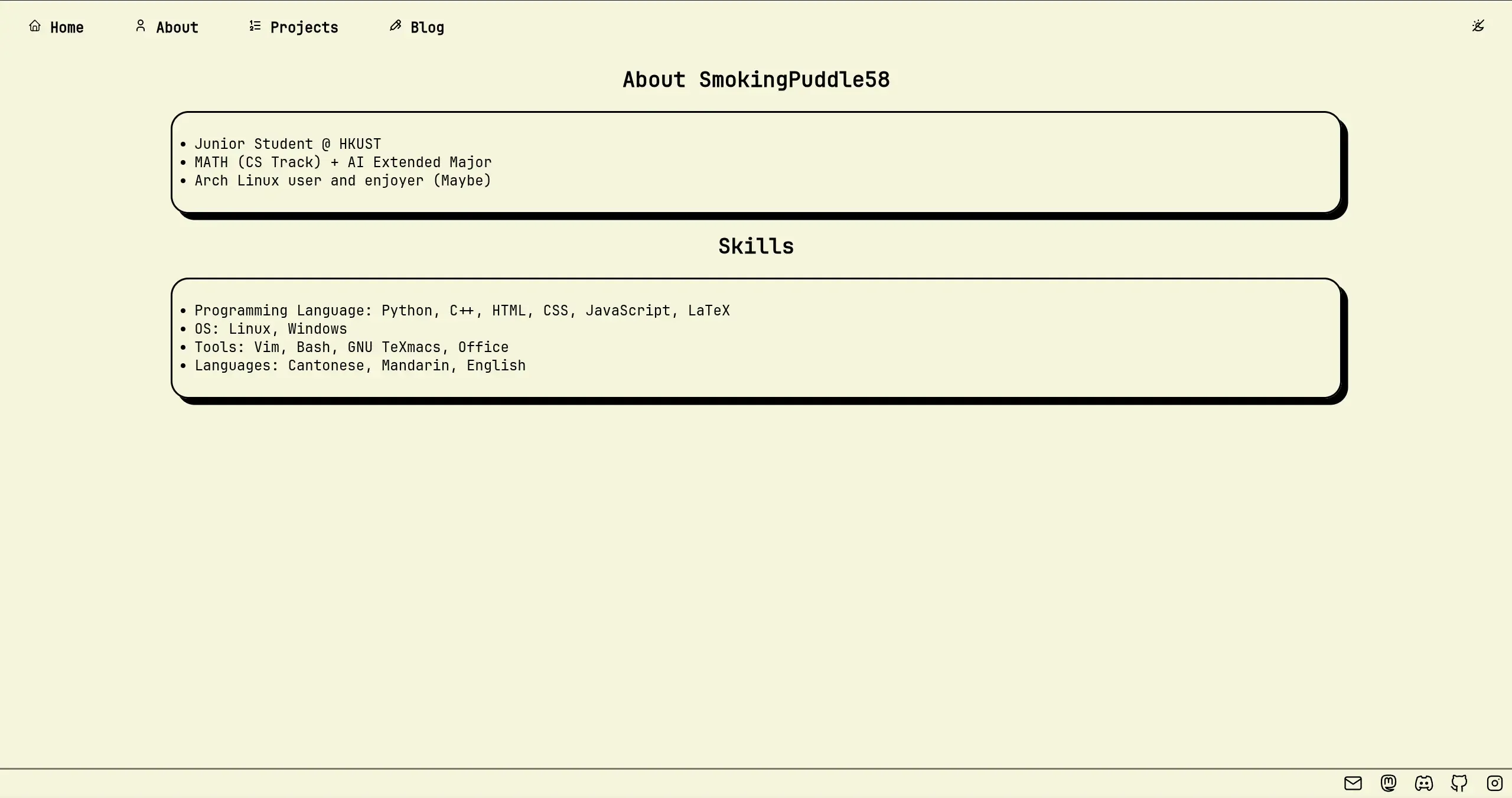 First version of the page